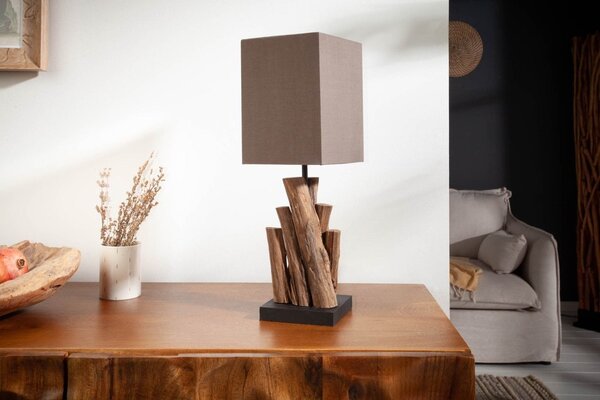 Designová stolní lampa Desmond 45 cm hnědá - Ironwood