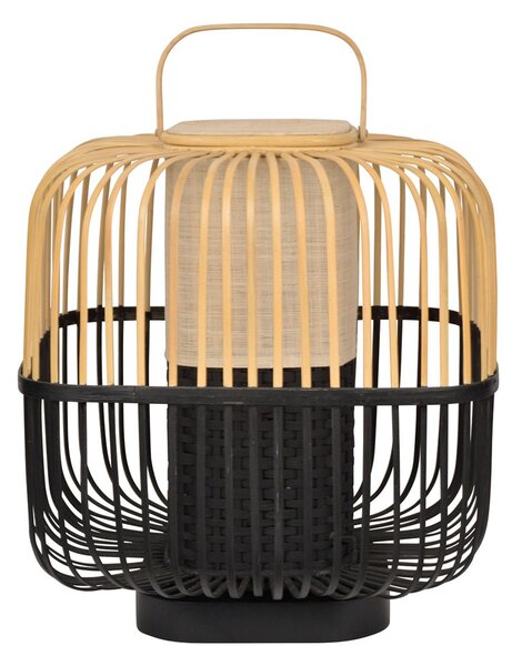 Stolní lampa Forestier, Bamboo Square M, Černá, Obývací pokoj, Bambus, Design