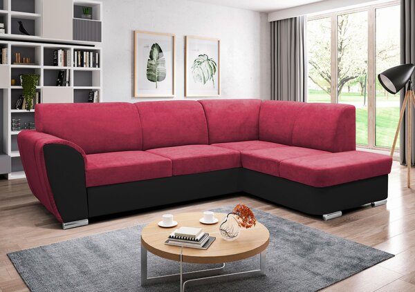 ROHOVÁ SEDAČKA, textil, červená, černá MID.YOU - Sedací soupravy, Online Only