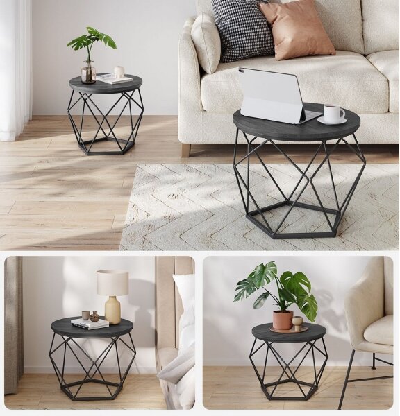 SADA 2x Konferenční stolek TALIA 50/40 cm černá