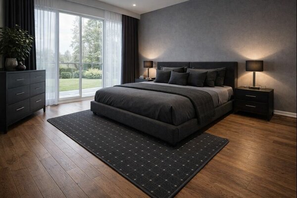 Condor Carpets, Kusový koberec Udinese antracit čtverec, 150x150, šedá, chodba / předsíň