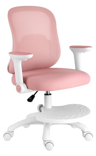 Dětská pracovní židle s podnoží BALOO – látka, růžová