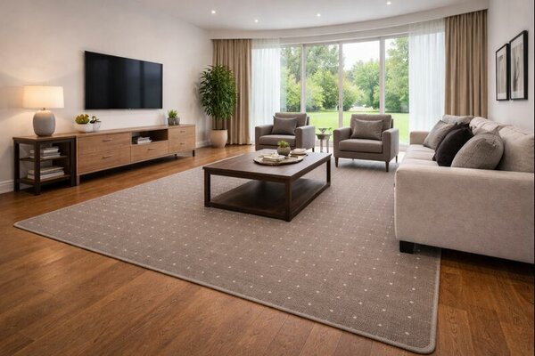 Condor Carpets, Kusový koberec Udinese hnědý čtverec, 80x80, hnědá, chodba / předsíň