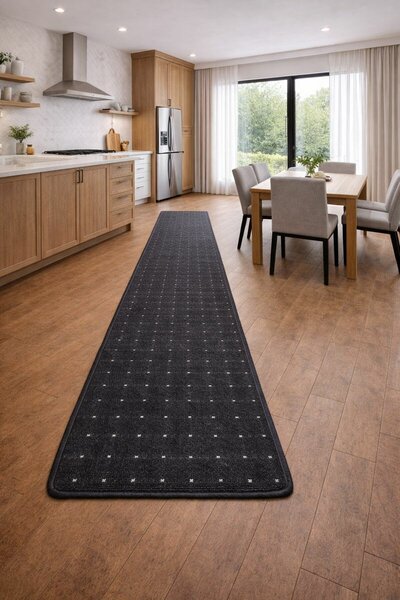 Condor Carpets, Běhoun na míru Udinese antracit, šíře 60 cm, černá, chodba / předsíň