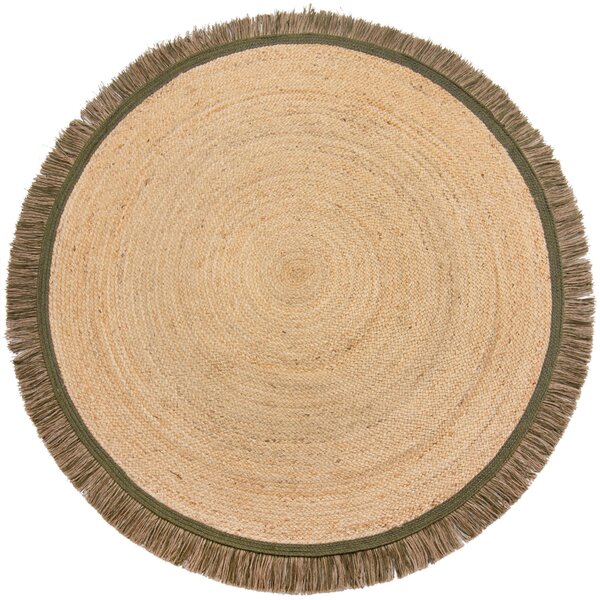 Flair Rugs, Kusový koberec Kahana Green kruh, 180x180 (průměr) kruh, zelená, chodba / předsíň