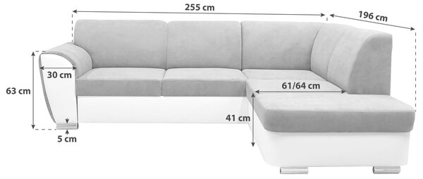 ROHOVÁ SEDAČKA, textil, šedá, černá MID.YOU - Sedací soupravy, Online Only