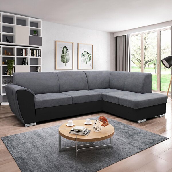 ROHOVÁ SEDAČKA, textil, šedá, černá MID.YOU - Sedací soupravy, Online Only