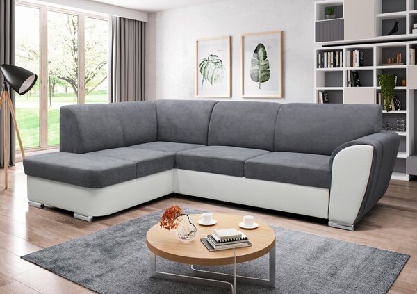 ROHOVÁ SEDAČKA, textil, šedá, bílá MID.YOU - Sedací soupravy, Online Only