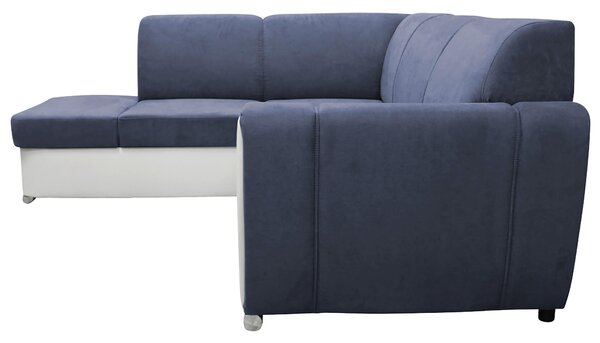 ROHOVÁ SEDAČKA, textil, modrá, bílá MID.YOU - Sedací soupravy, Online Only