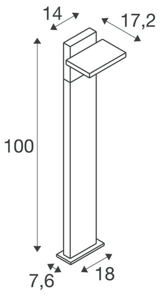 BIG WHITE SLV ABRIDOR POLE 100 volně stojící svítidlo, HYBRID, 2200/2700K, IP65 antracit, matný antracit 1008544