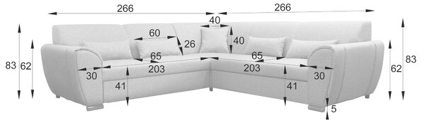 ROHOVÁ SEDAČKA, textil, antracitová Livetastic - Sedací soupravy, Online Only