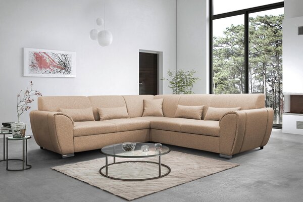ROHOVÁ SEDAČKA, textil, béžová Livetastic - Sedací soupravy, Online Only