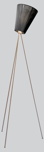 Stojací Lampa Northern, Oslo Wood, stmívatelné, Šedá, Obývací pokoj, Tkanina / Textil, Design