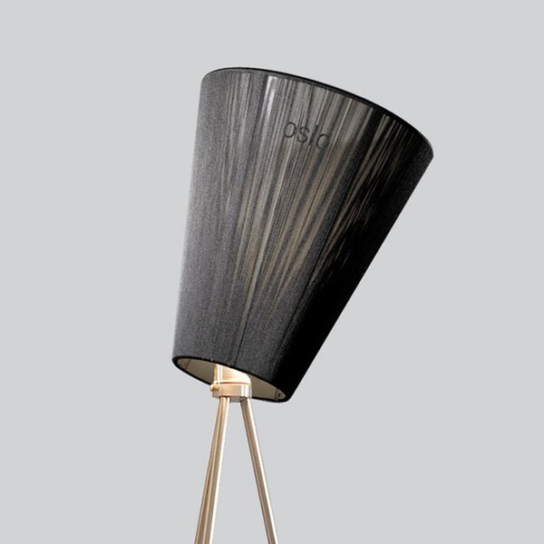 Stojací Lampa Northern, Oslo Wood, stmívatelné, Šedá, Obývací pokoj, Tkanina / Textil, Design