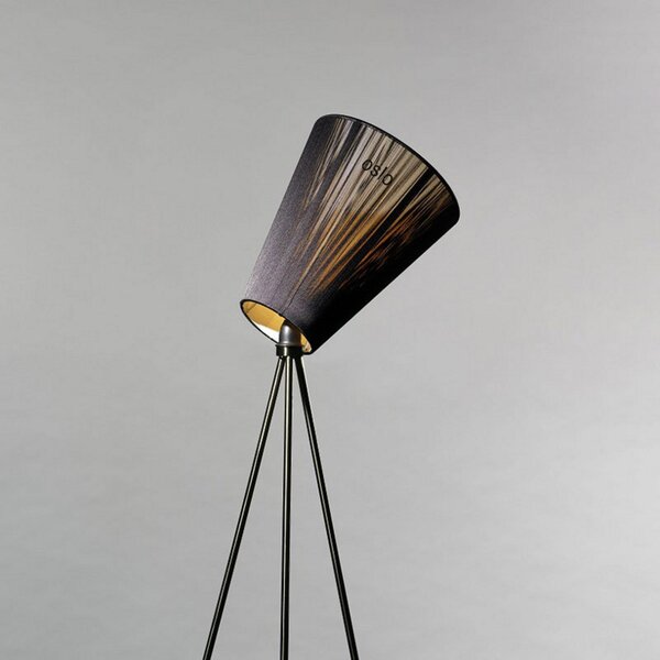 Stojací Lampa Northern, Oslo Wood, stmívatelné, Černá, Obývací pokoj, Tkanina / Textil, Design
