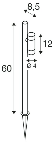 BIG WHITE SLV HELIA SLIM Pole Single LED, venkovní stojací lampa, černá IP65 3000K 1007868