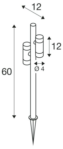 BIG WHITE SLV HELIA SLIM Pole double LED, venkovní stojací lampa, černá IP65 3000K 1007869