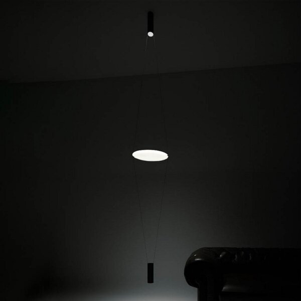 Závěsná svítidlo Martinelli Luce, Coassiale, Černá, Obývací pokoj, Kov, Design
