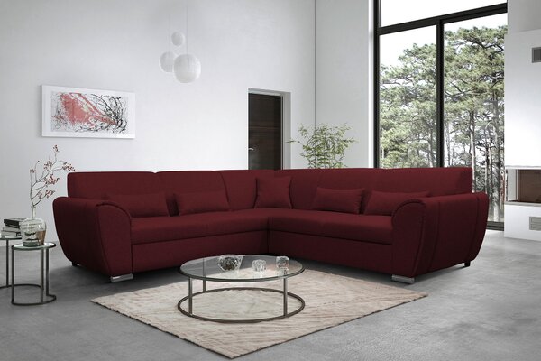 ROHOVÁ SEDAČKA, textil, tmavě červená Livetastic - Sedací soupravy, Online Only
