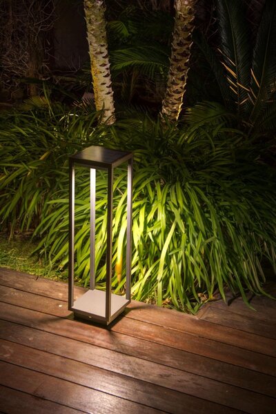 SAURA LED solární sloupková lampa, tmavě šedá - FARO
