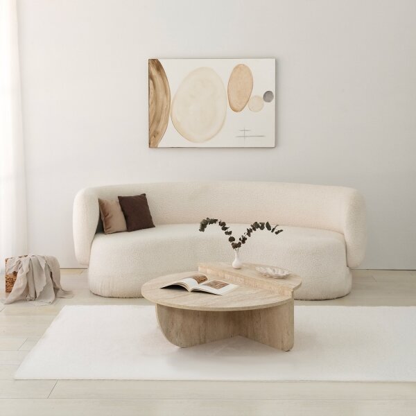 SADA 2x Konferenční stolek REST 90x60/85x30 cm béžová