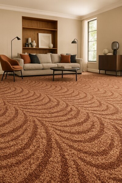 ITC, Metrážový koberec Spring 6440, na míru, šíře 4m,5m, oranžová, filc, ložnice