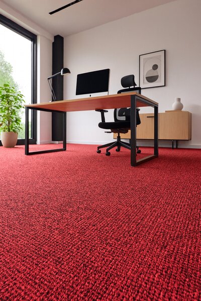 Timzo, Metrážový koberec Mammut 8056 červený, zátěžový, na míru, šíře 4m,5m, červená, ab (mřížka), chodba / předsíň