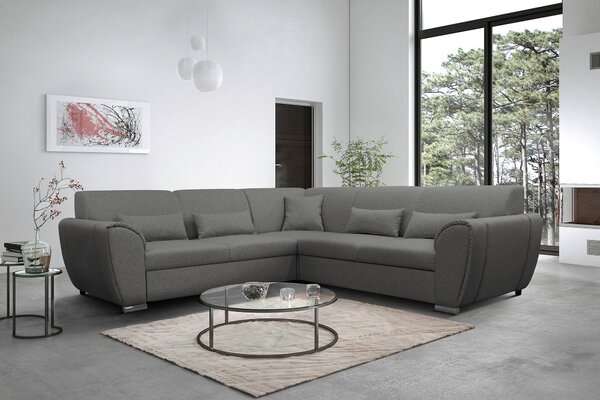 ROHOVÁ SEDAČKA, textil, šedá Livetastic - Sedací soupravy, Online Only
