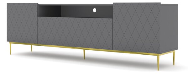 BIM TV stolek Diuna 193 cm, grafit mat + zlatá