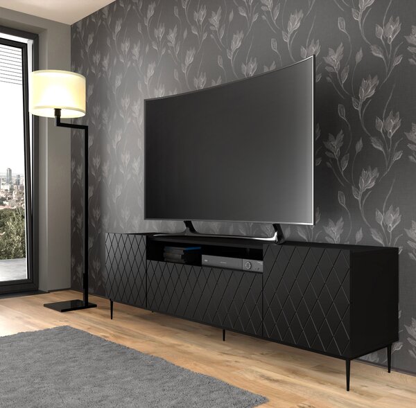BIM TV stolek Diuna 193 cm, černý mat + černá