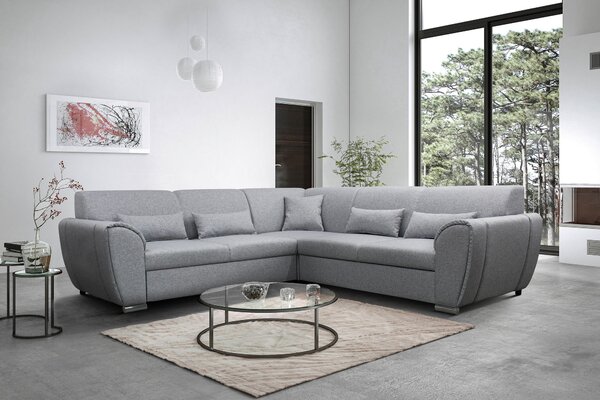 ROHOVÁ SEDAČKA, textil, světle šedá Livetastic - Sedací soupravy, Online Only
