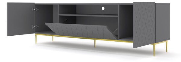 BIM TV stolek Diuna 193 cm, grafit mat + zlatá