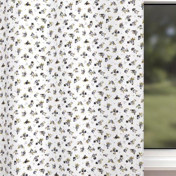 Biante Dětský bavlněný závěs Sandra SA-345 Šedé růžičky na bílém 130x140 cm