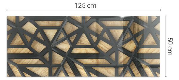 Obdélníkové sklo pod krbová kamna Moderní tvary s dřevěným akcentem ppkprntp-00033991