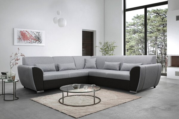 ROHOVÁ SEDAČKA, textil, černá, světle šedá Livetastic - Sedací soupravy, Online Only