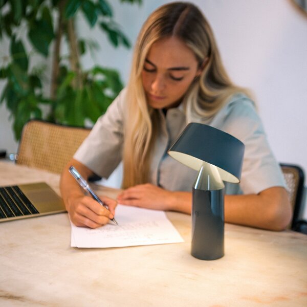 Stolní lampa MARSET, Bicoca, stmívatelné, Černá, Obývací pokoj, Plast, Design