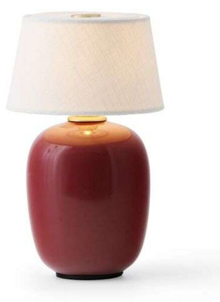 Stolní lampa Audo Copenhagen, Torso, stmívatelné, Červená, Obývací pokoj, Keramika, Design
