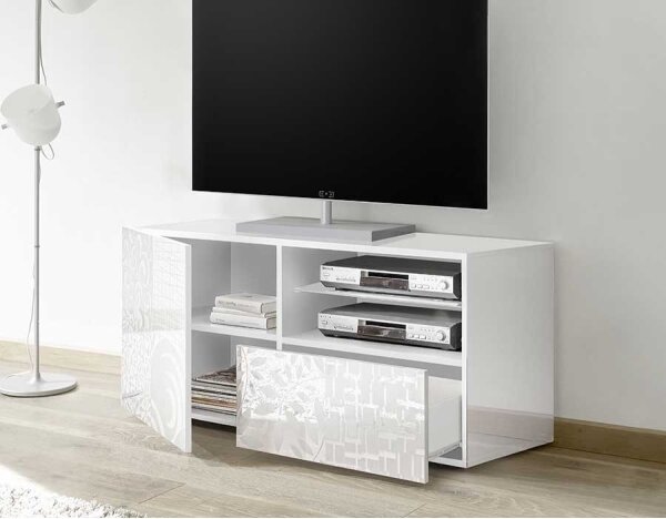 Televizní stolek ARIA 122x43 cm bílá