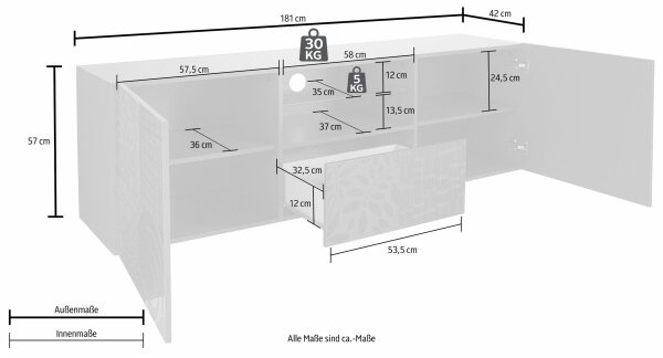 Televizní stolek ARIA 181x43 cm dub sonoma