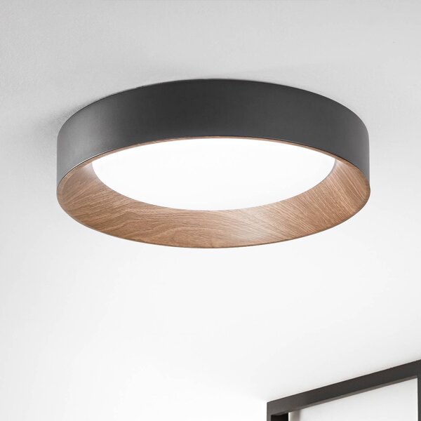 Luce Ambiente Design LED stropní svítidlo Arka, Ø 50 cm, černé, kov,, Černá, Obývací pokoj / jídelna, kov, Moderní
