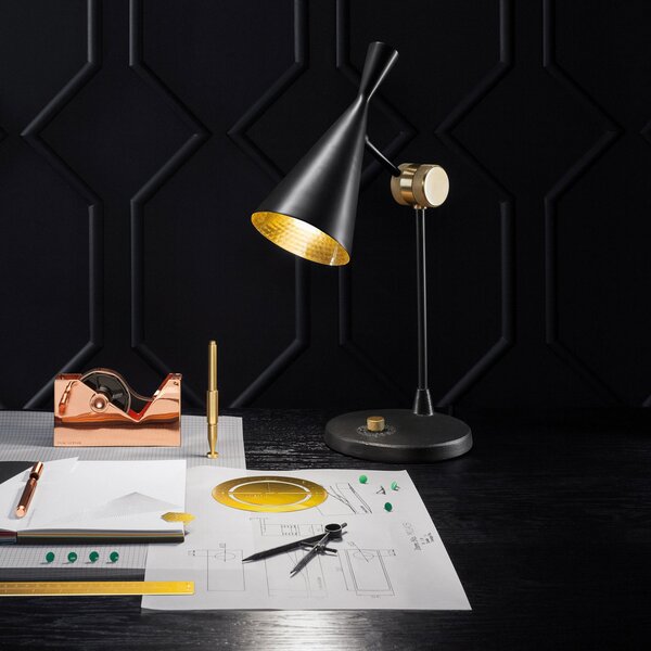 Stolní lampa Tom Dixon, Beat Table, stmívatelné, Černá, Obývací pokoj, Kov, Design