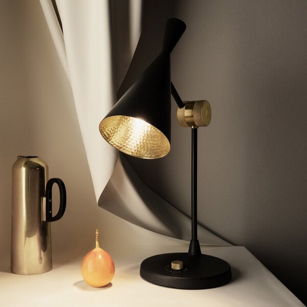 Stolní lampa Tom Dixon, Beat Table, stmívatelné, Černá, Obývací pokoj, Kov, Design