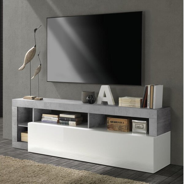 Televizní stolek LENOR 184x42 cm bílá/šedá beton