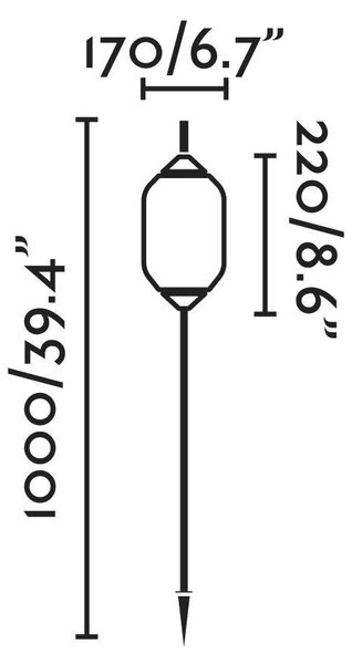 SAIGON šedá/bílá lampa se zápichem 1M R17 - FARO