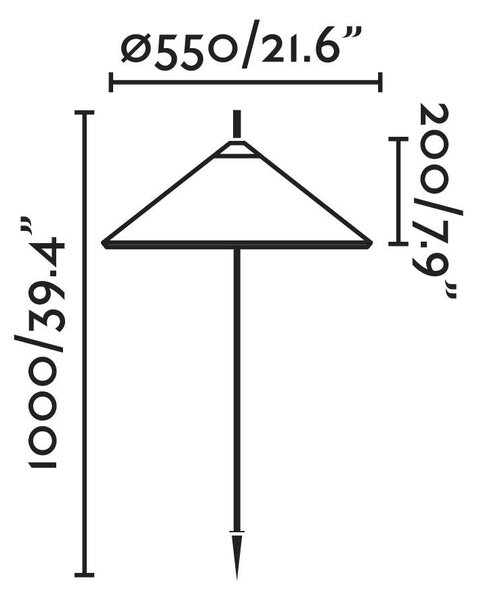 SAIGON šedá/bílá lampa se zápichem 1M R55 - FARO