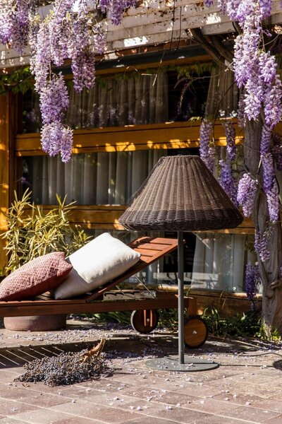 SAIGON šedá/hnědá stojací lampa 1M W70 - FARO