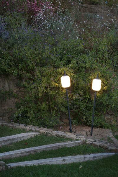 SAIGON šedá/bílá lampa se zápichem 1M R17 - FARO