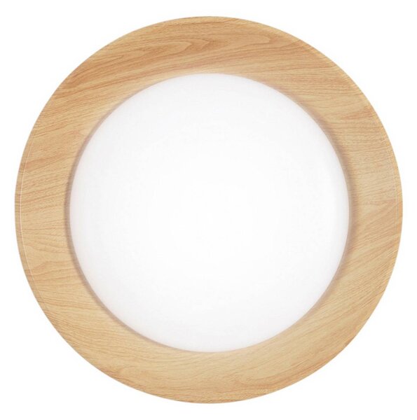 Luce Ambiente Design LED stropní svítidlo Arka, Ø 40 cm, bílá/dřevěný vzhled, kov,, Bílá / opál, Obývací pokoj / jídelna, kov, Moderní