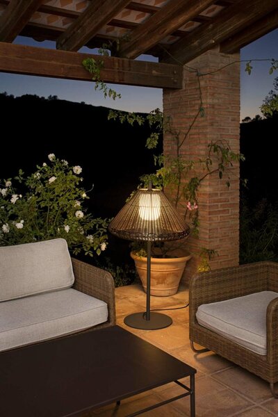 SAIGON šedá/hnědá stojací lampa 1M W70 - FARO