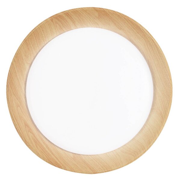 Luce Ambiente Design LED stropní svítidlo Arka, Ø 50 cm, bílá/dřevěný vzhled, kov,, Bílá / opál, Obývací pokoj / jídelna, kov, Moderní